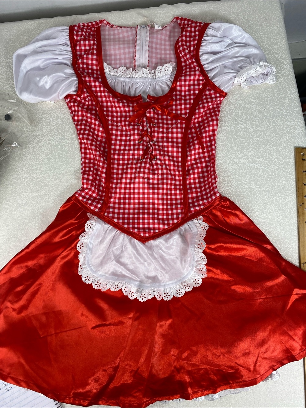 Lil’ Red Riding Hood Child Size 12/14 Halloween Costume Dress Only - Picture 3 of 11